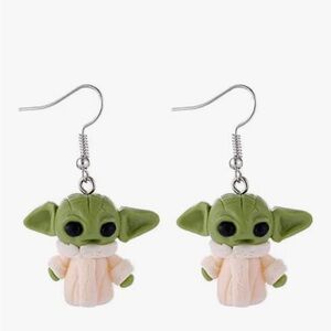 Polymer Clay Baby Yoda Earrings